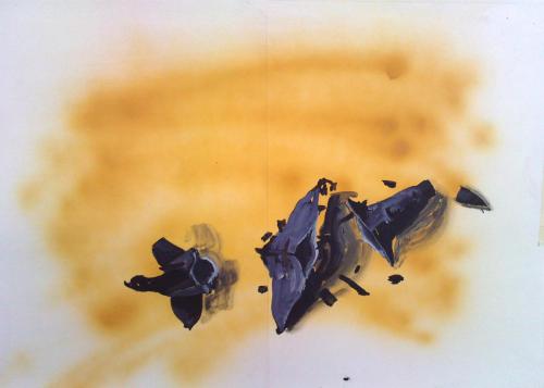 into pieces 2010 42x57cm oil  airbrush on paper